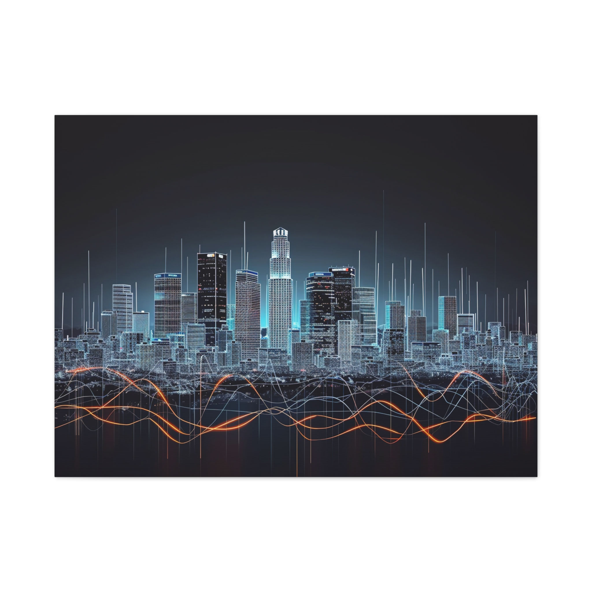 Urban Skyline Matte Canvas Wall Art, Modern Decor, Gift for City Lovers