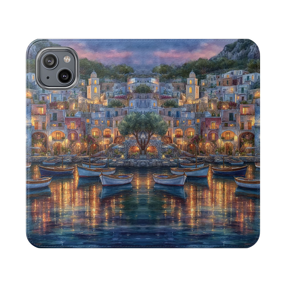 Thumbnail: Phone Flip Case — Cute Vintage Backpack Design, Card Slots