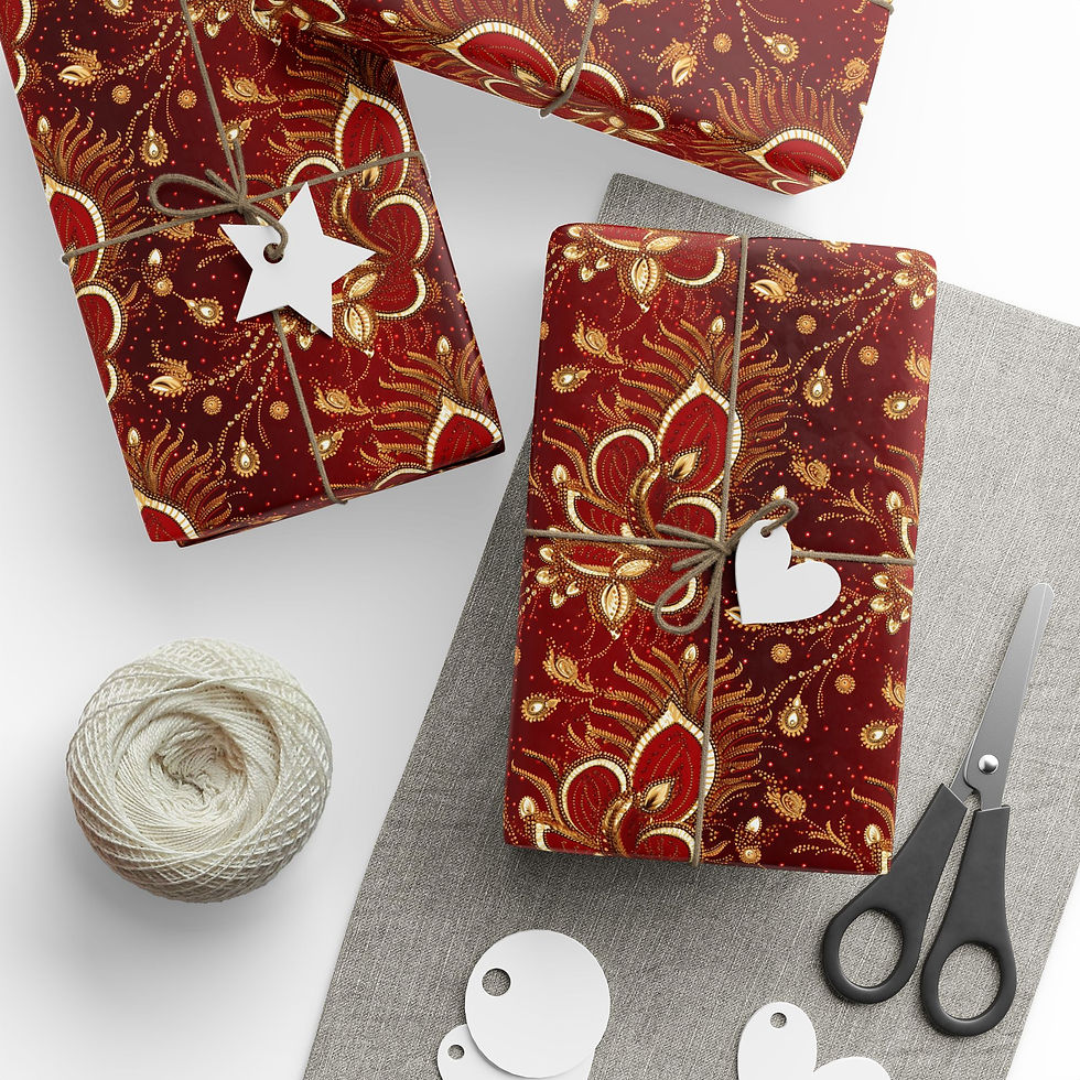 Thumbnail:  Festive Diwali Wrapping Paper, Holiday Gift Wrap for Presents, Starry Design