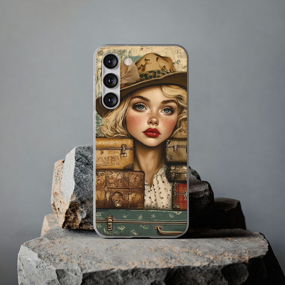 Thumbnail: Phone Flexi Case — Travel Retro Shoreline Design