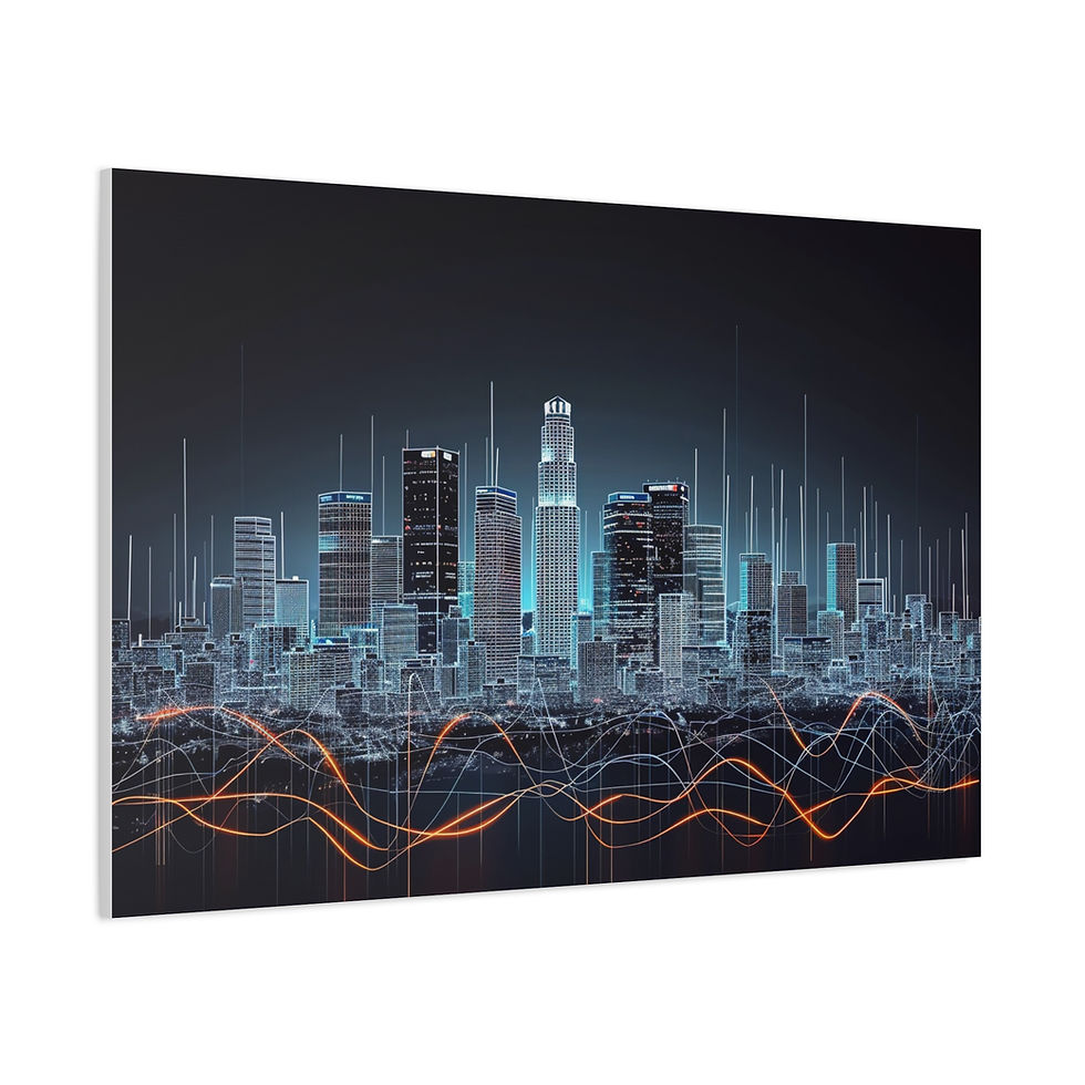 Thumbnail: Urban Skyline Matte Canvas Wall Art, Modern Decor, Gift for City Lovers