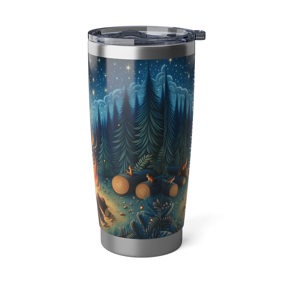 Thumbnail: Personalized Campfire Forest Night Tumbler - Boho Vagabond Insulated 20oz 