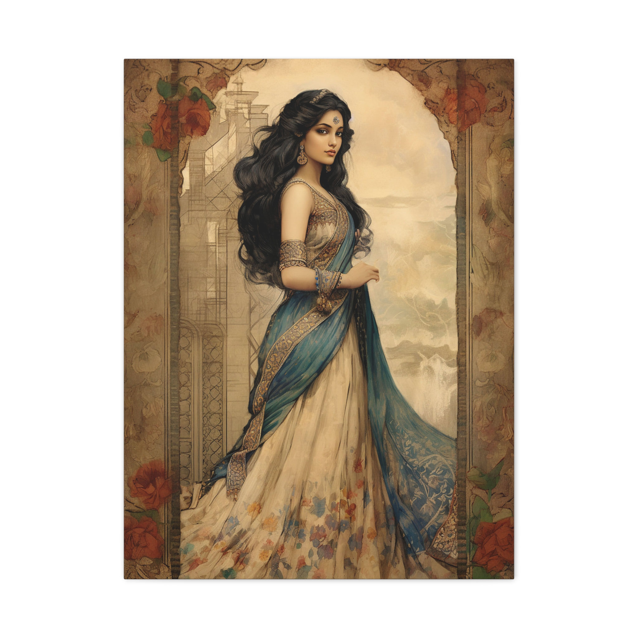 Elegant Art Nouveau Matte Vertical Posters, Wall Decor,  Vintage Style Art Print