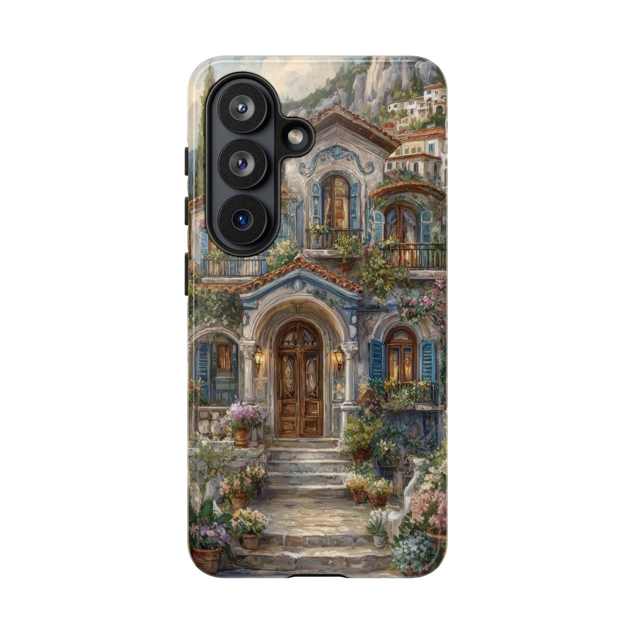 Mediterranean Staircase Phone Case — Vintage Village Floral Design