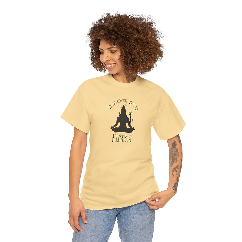 Thumbnail: Shiva-Themed Unisex Heavy Cotton Tee, Symbol of Strength