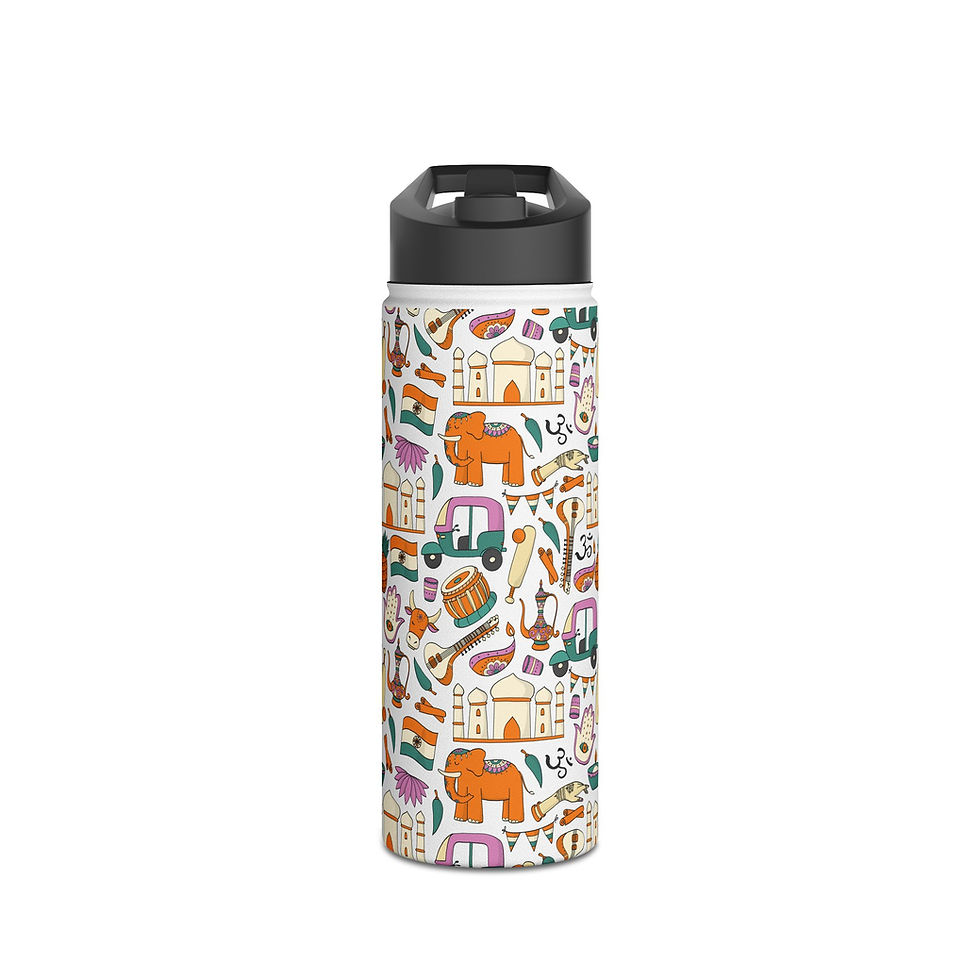 Thumbnail: India Themed Water Bottle | Stainless Steel Bottle