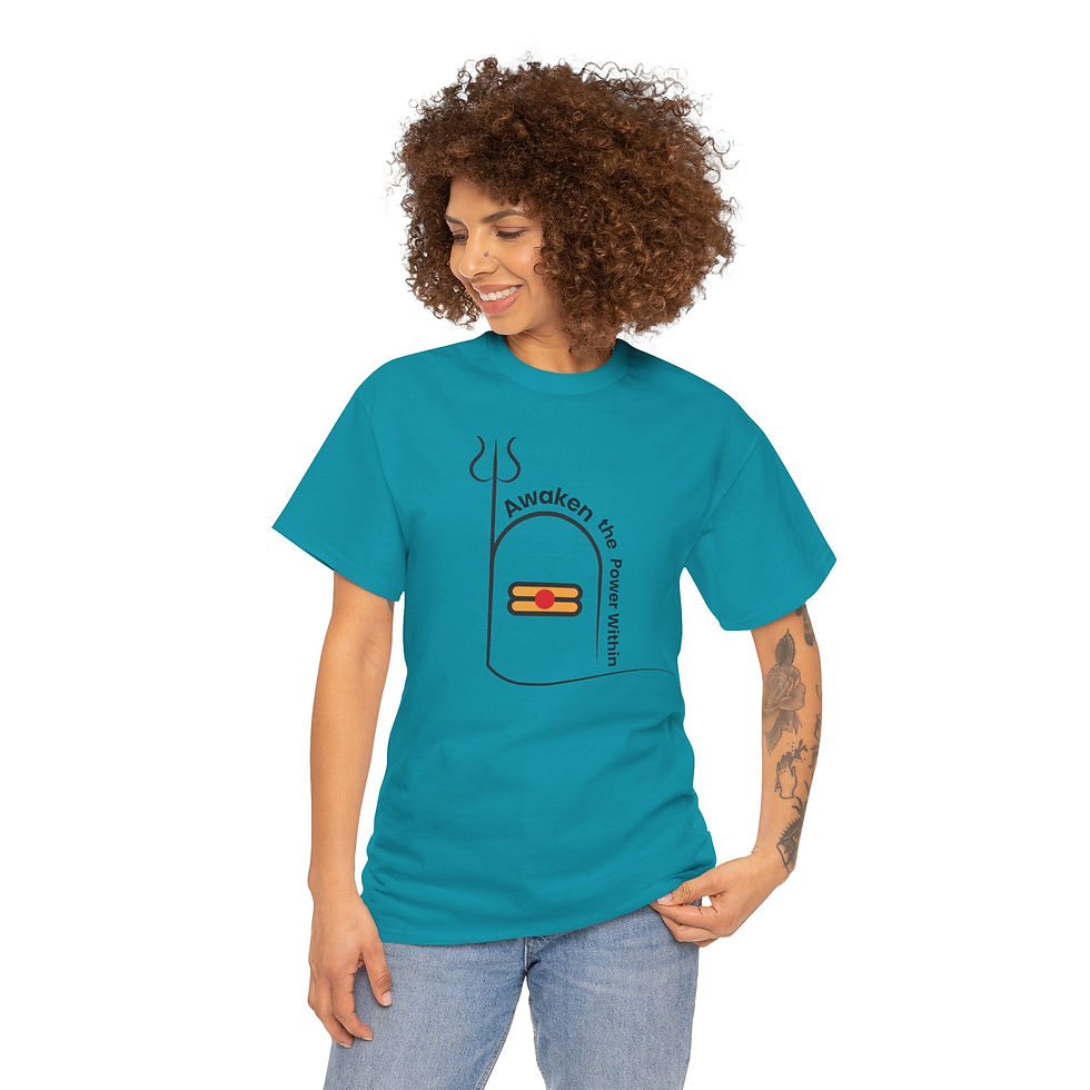 Thumbnail: Shiva-Themed Unisex Heavy Cotton Tee,  Symbol of Strength