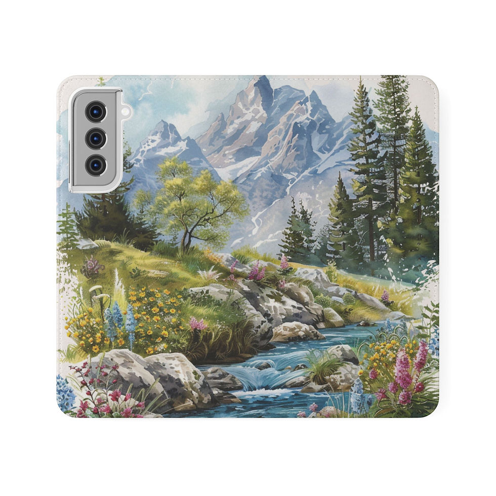 Thumbnail: Flip Case — Cute Vintage Backpack Design, Card Slots