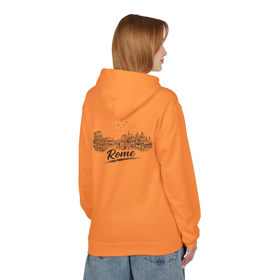 Thumbnail: Rome-Melun Skyline Hoodie — Minimal French Cityscape Pullover