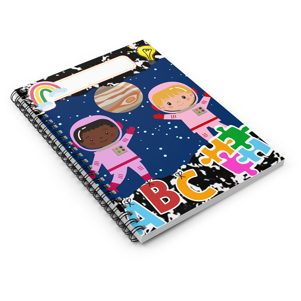 Thumbnail: School Spiral Notebook - Fun Ruled Lines, School Supplies, Gift for Kids