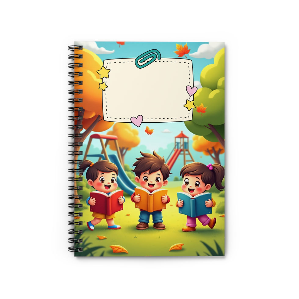 School Spiral Notebook - Fun Ruled Lines, School Supplies, Gift for Kids