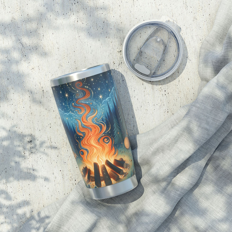 Thumbnail: Personalized Campfire Forest Night Tumbler - Boho Vagabond Insulated 20oz 