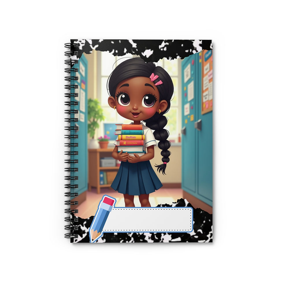 School Spiral Notebook - Fun Ruled Lines, School Supplies, Gift for Kids