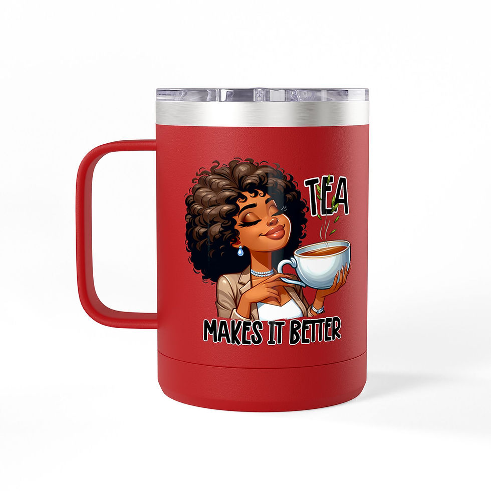 Thumbnail: Travel Mug -  Funny Coffee Tumbler 15oz | Happy Face on Front-Grumppy on Back