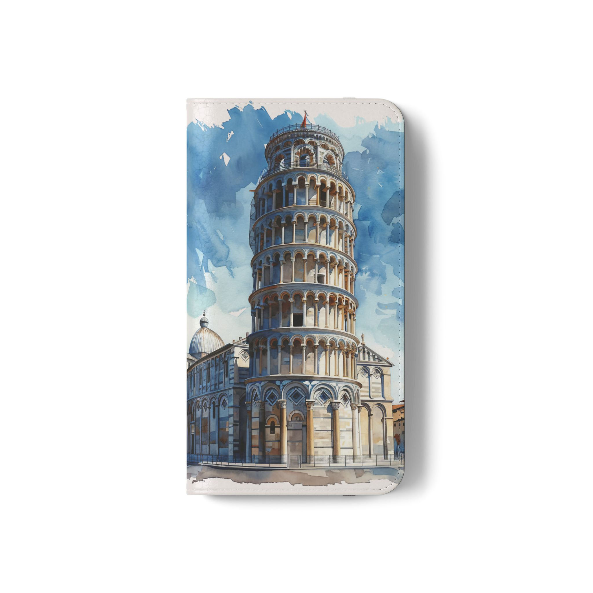 Flip Case — Cute Vintage Backpack Design, Card Slots