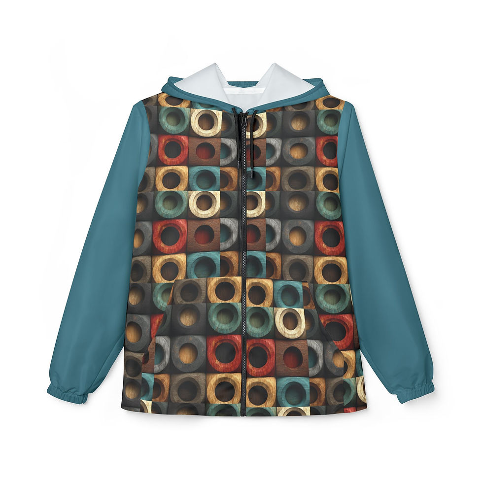 Thumbnail: Colorful Geometric Windbreaker Jacket, Outdoor Jacket, Women’s and Men’s Fashion