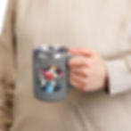 Thumbnail: Travel Mug -  Funny Coffee Tumbler 15oz | Happy Face on Front-Grumppy on Back