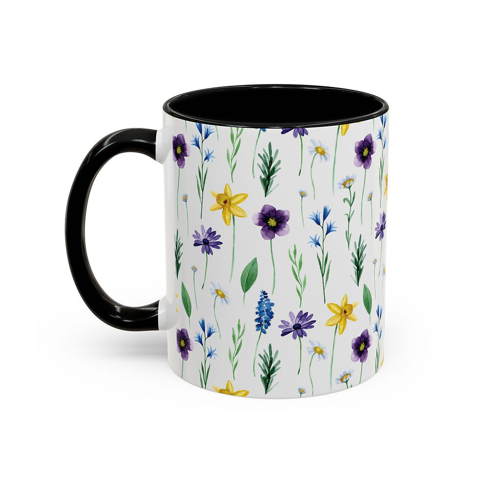 Thumbnail: Floral Pattern Ceramic Coffee Mug | Colorful Interior & Handle | Perfect Gift 