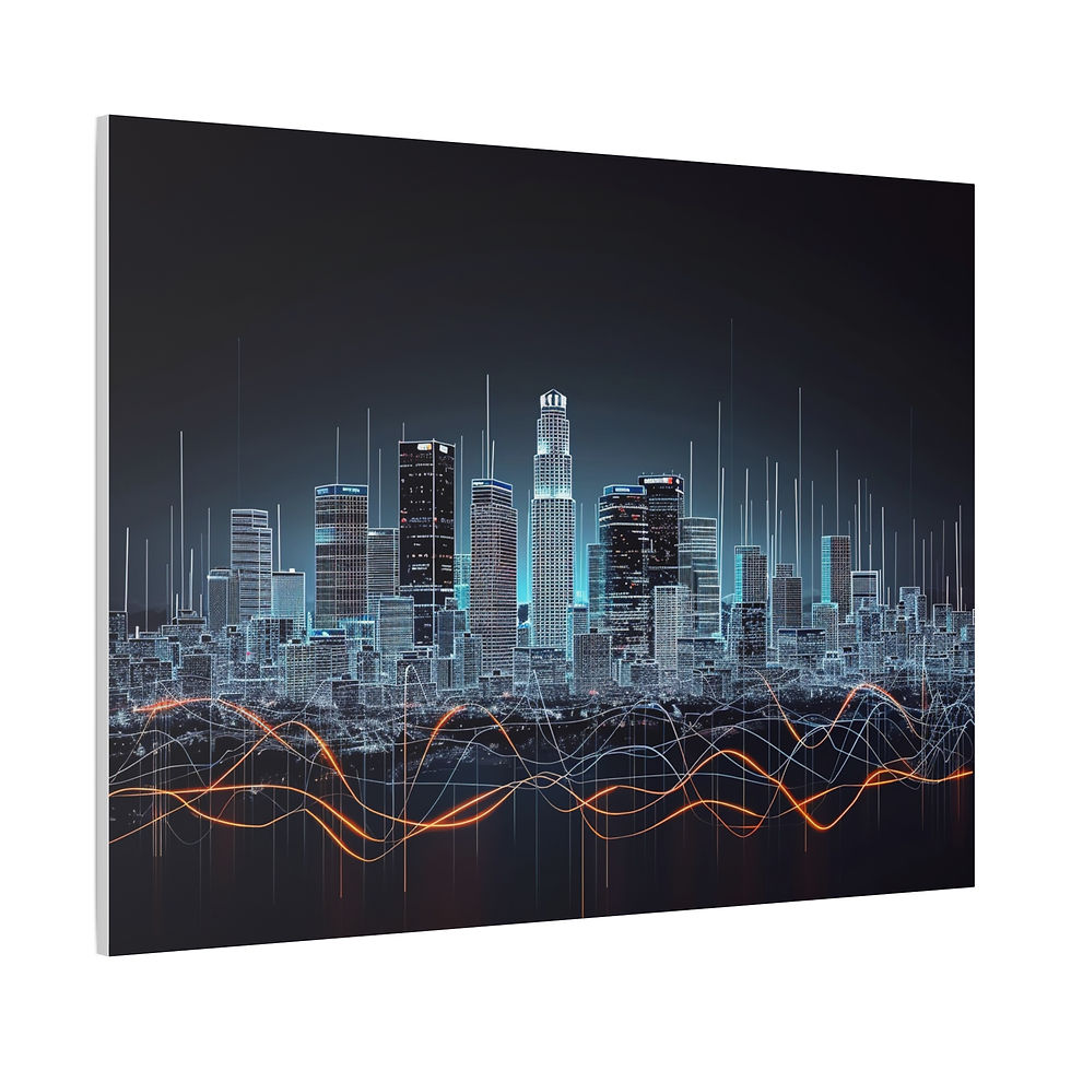 Thumbnail: Urban Skyline Matte Canvas Wall Art, Modern Decor, Gift for City Lovers