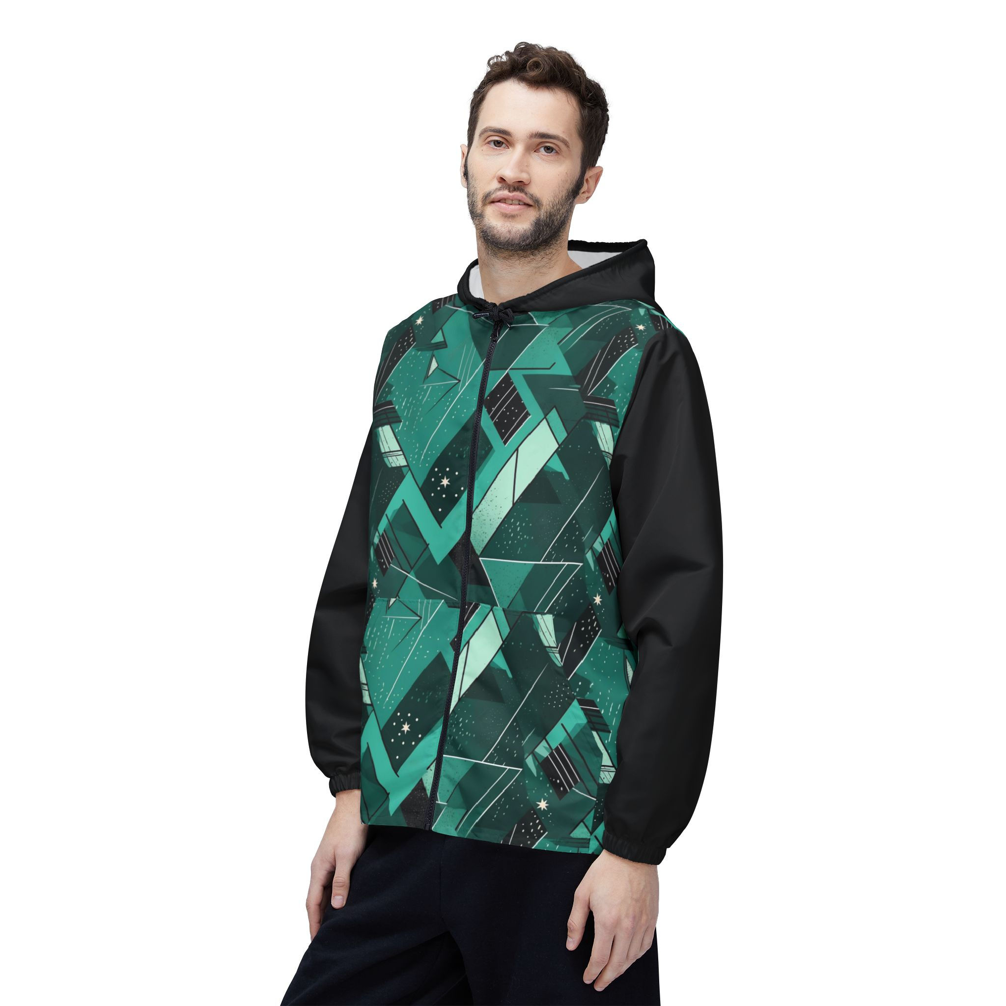 Colorful Geometric Windbreaker Jacket, Outdoor Jacket, Women’s and Men’s Fashion