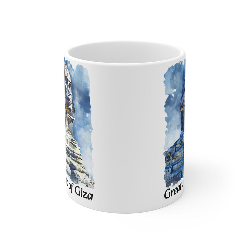 Thumbnail: Great Sphinx of Giza, Eygpt Sketch Mug — Vintage Cityscape Travel Coffee Cup