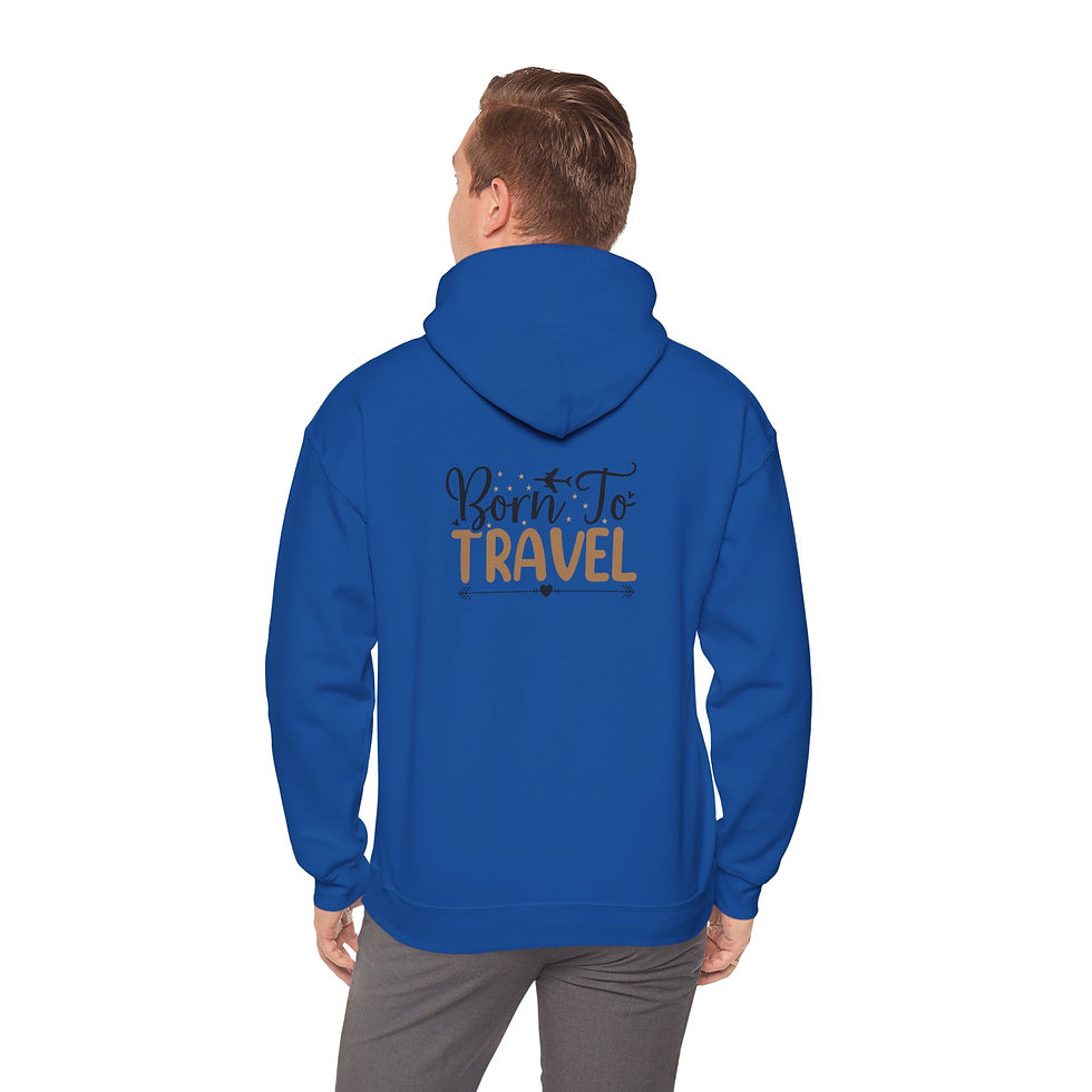 Thumbnail: Born to Travel Hoodie, Cozy Outdoor Sweatshirt for Nature Lovers, Unisex Apparel