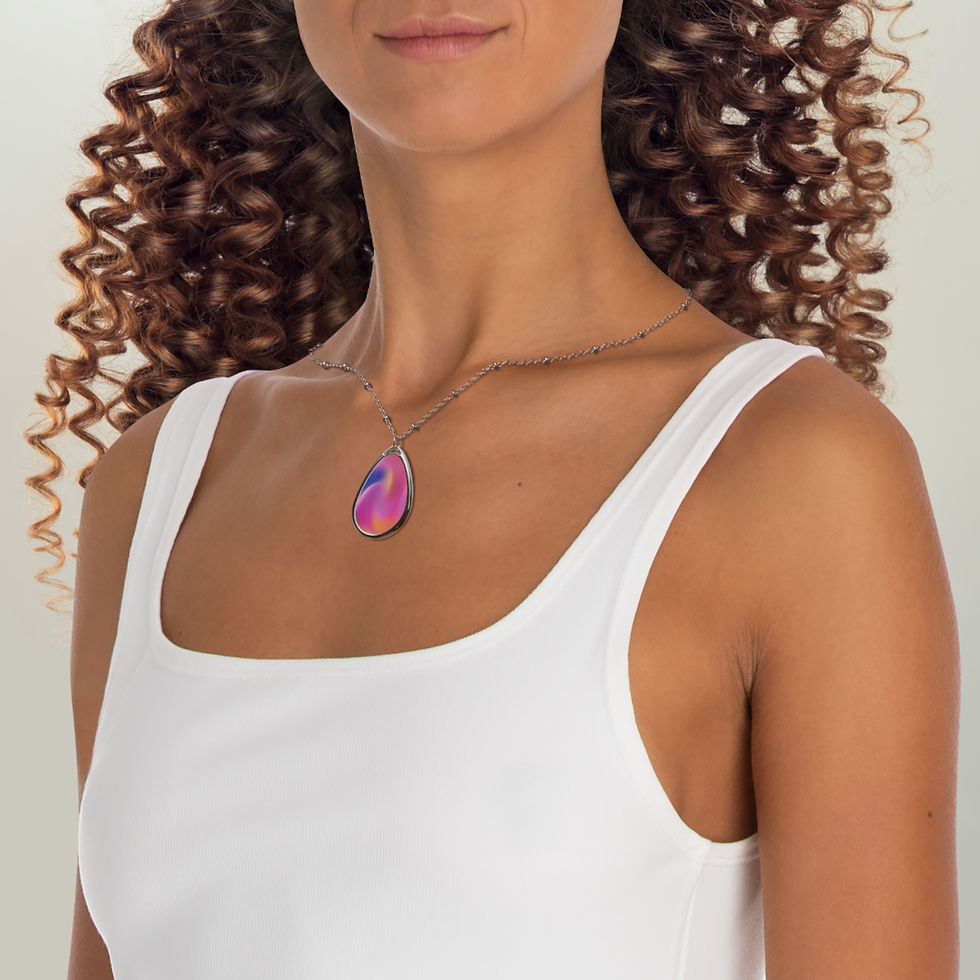 Thumbnail: Hot Pink Pendant Necklace swirl