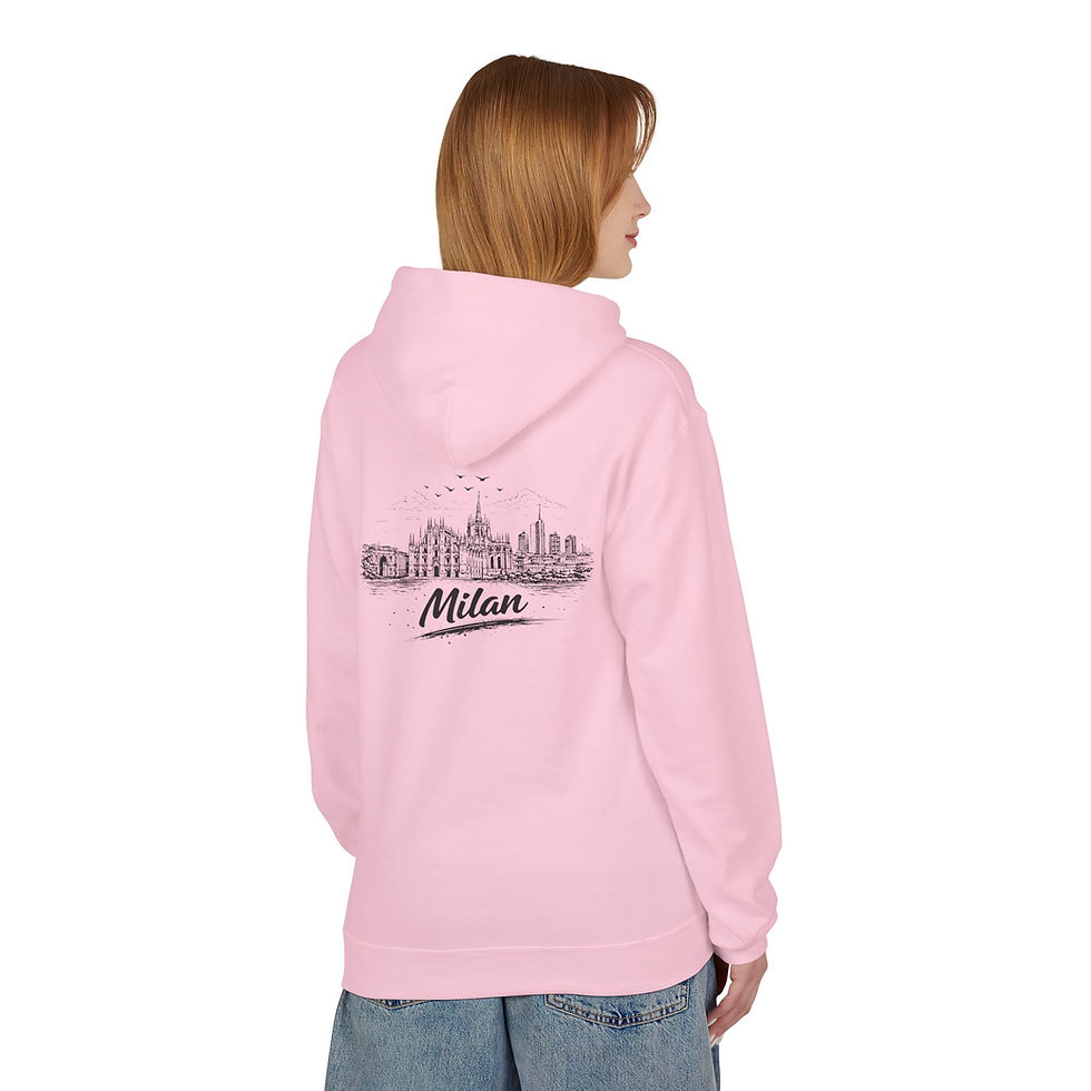 Thumbnail: Milan -Melun Skyline Hoodie — Minimal French Cityscape Pullover
