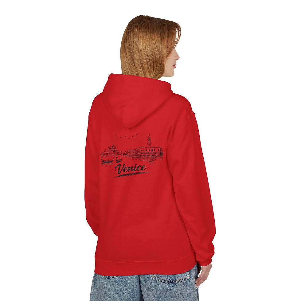 Thumbnail:  Venice-Melun Skyline Hoodie — Minimal French Cityscape Pullover