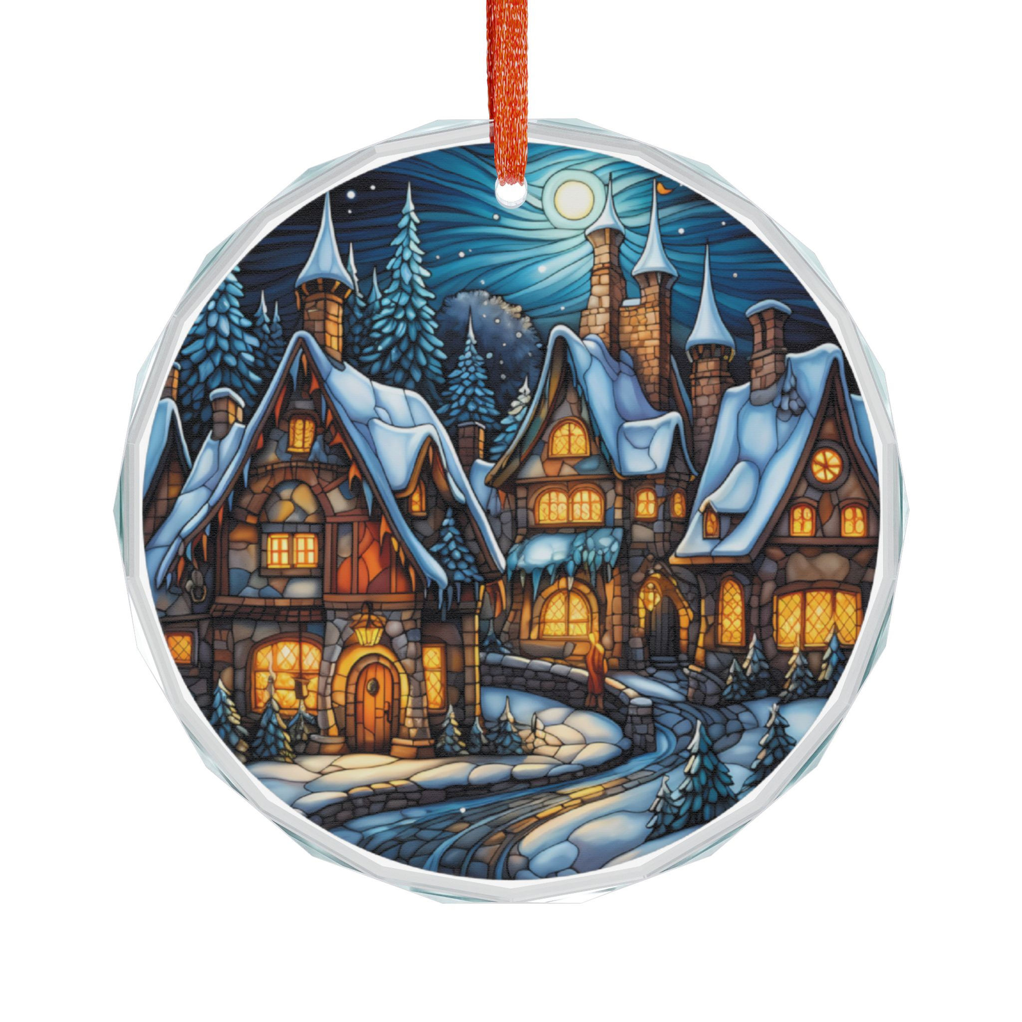  Stained Glass Crystal Ornament — Festive Holiday Tree Ornament