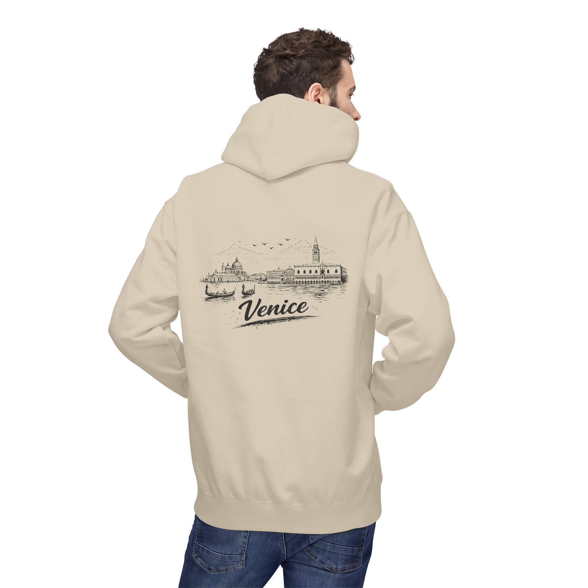 Venice-Melun Skyline Hoodie — Minimal French Cityscape Pullover