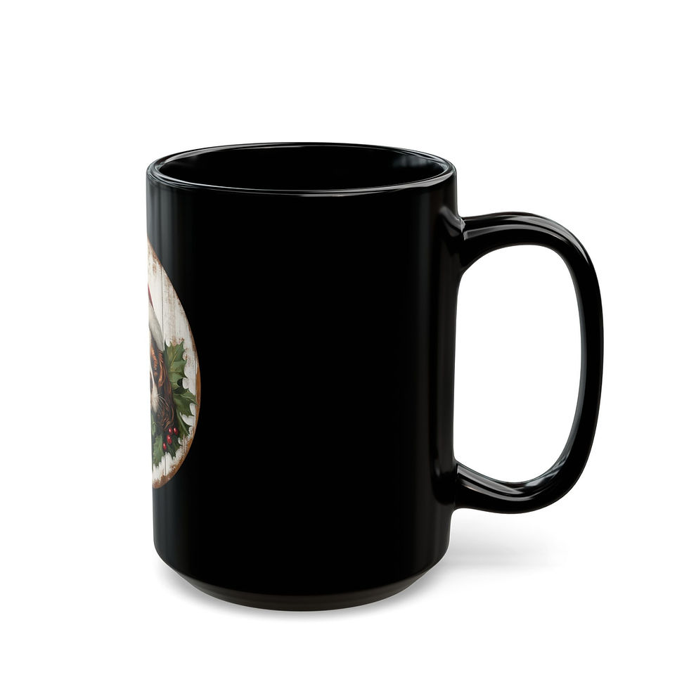 Thumbnail: ChristmasThemed Black Mug , Unique Coffee Cup for Gift