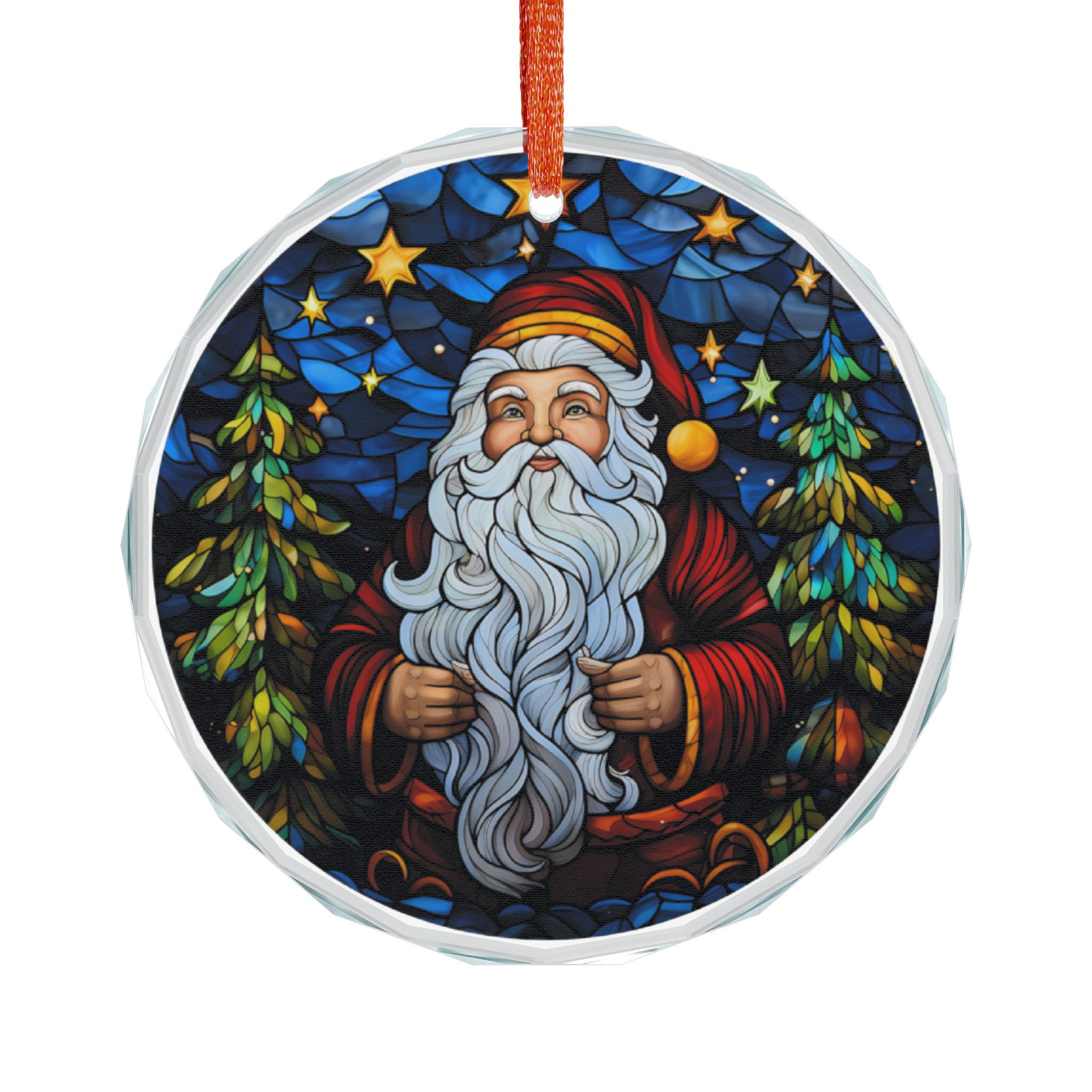 Stained Glass Crystal Ornament — Festive Holiday Tree Ornament