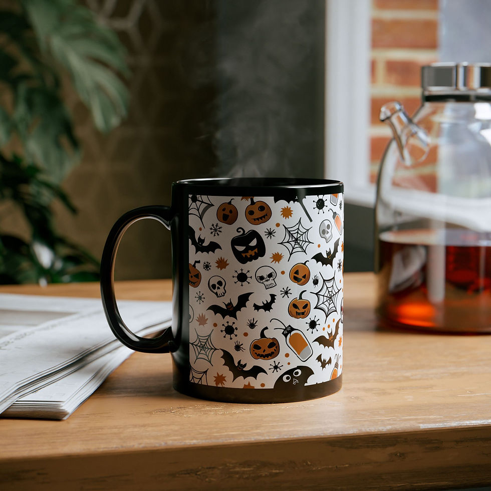 Thumbnail: Halloween Themed Black Mug , Unique Coffee Cup for Gift