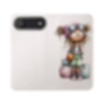 Thumbnail:  Phone Flip Case — Cute Vintage Backpack Design, Card Slots