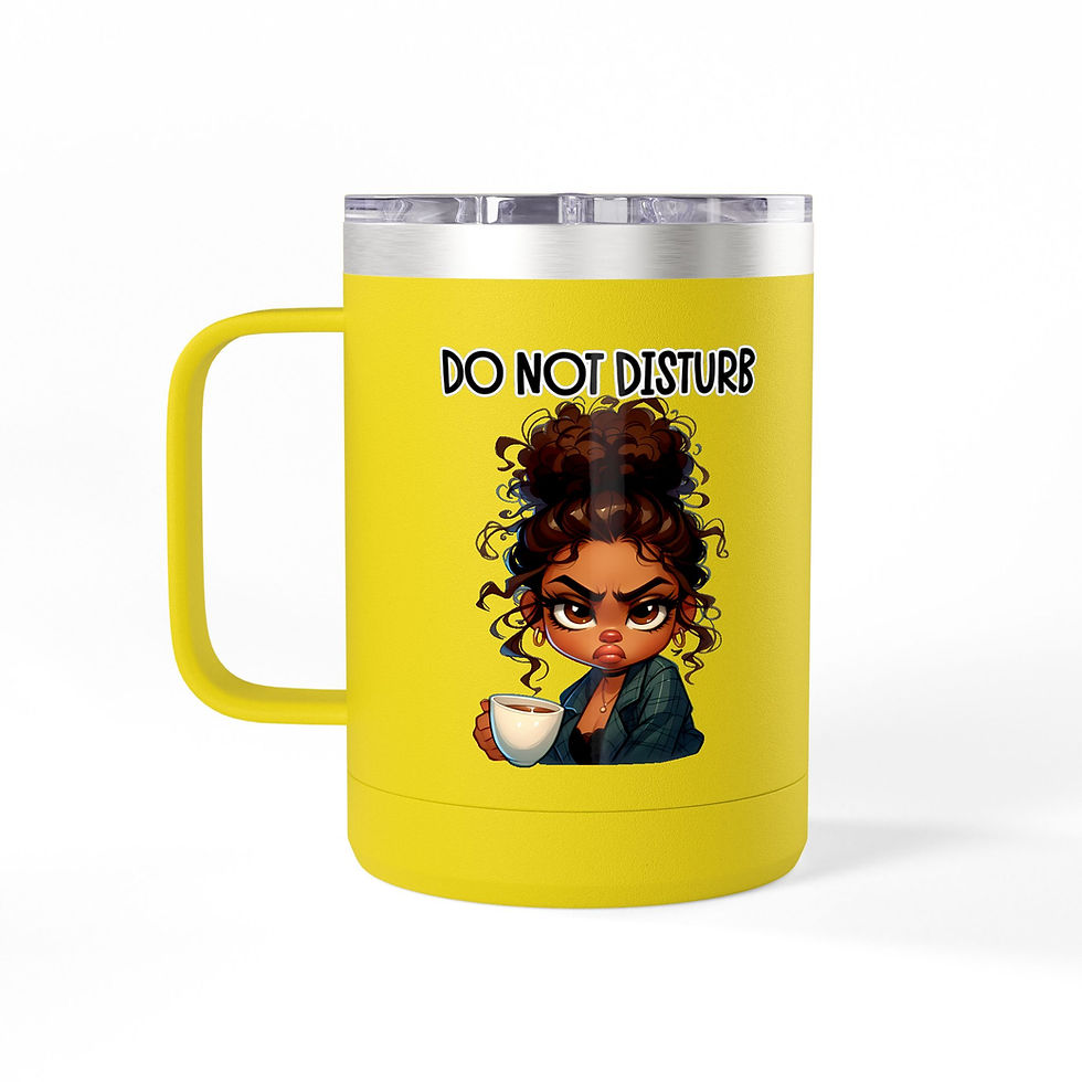 Thumbnail: Travel Mug -  Funny Coffee Tumbler 15oz | Happy Face on Front-Grumppy on Back