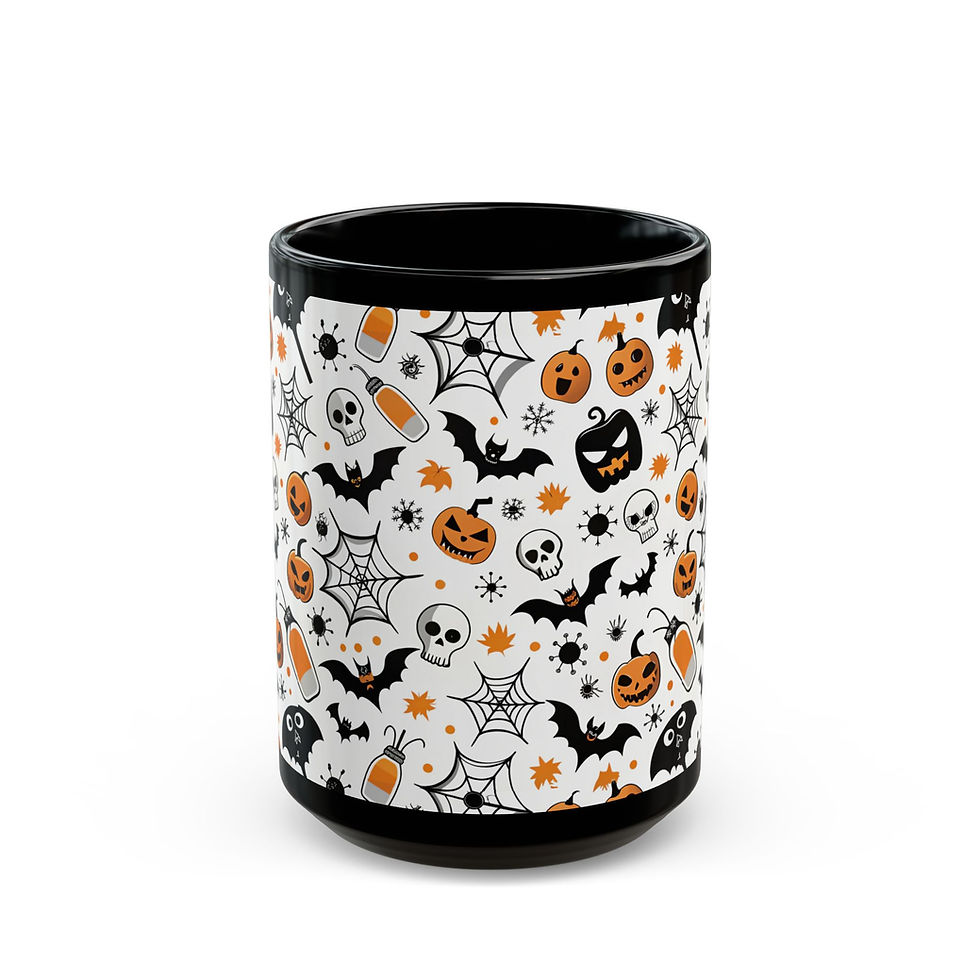 Thumbnail: Halloween Themed Black Mug , Unique Coffee Cup for Gift