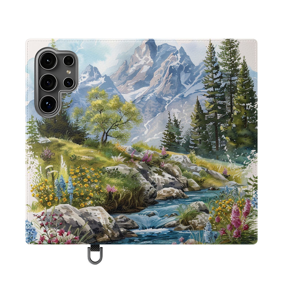 Thumbnail: Flip Case — Cute Vintage Backpack Design, Card Slots