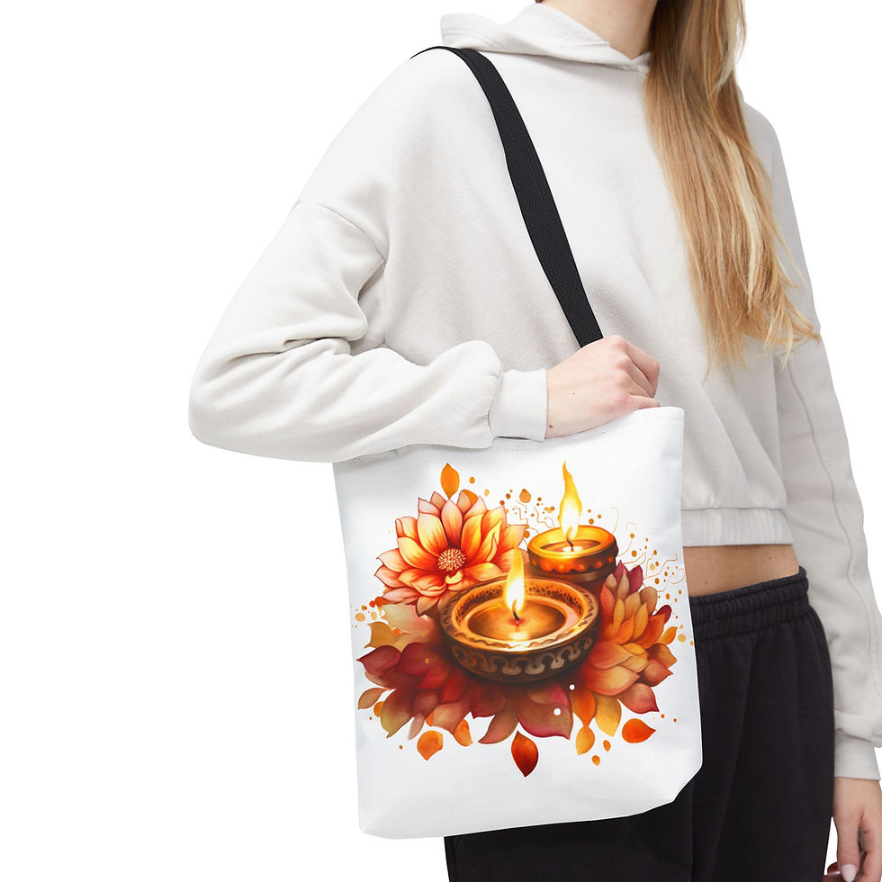 Thumbnail: Adorable Diwali Themed Tote Bag, Great for Diwali Gift
