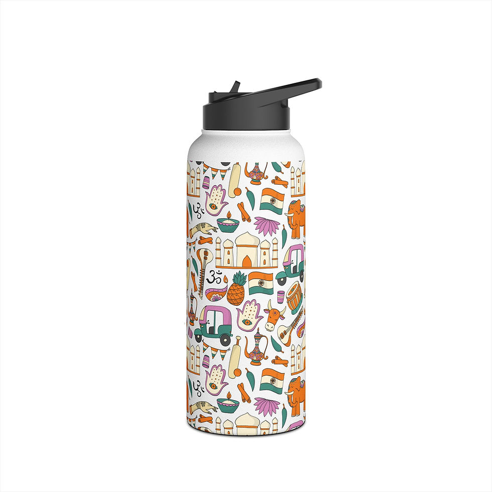 Thumbnail: India Themed Water Bottle | Stainless Steel Bottle