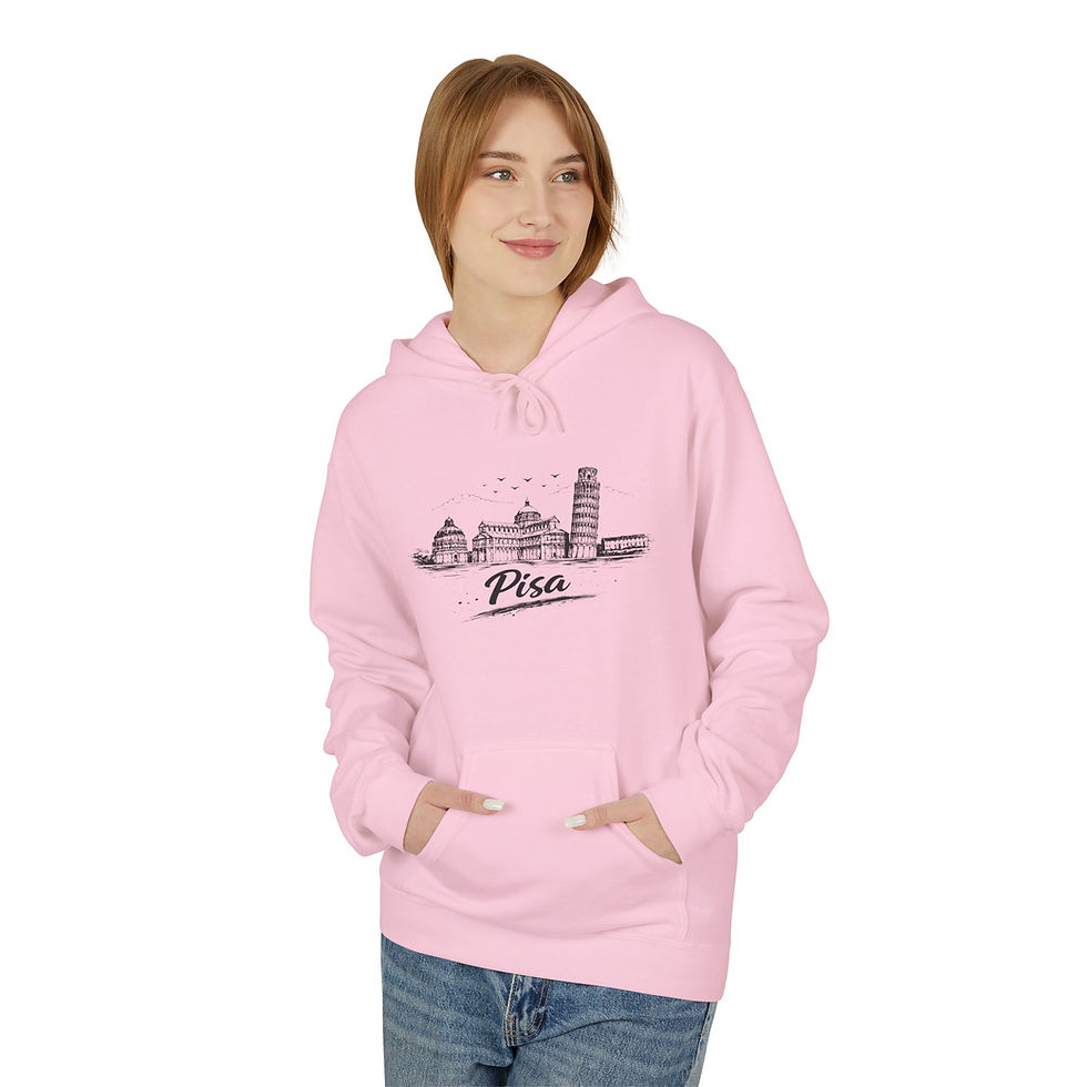 Thumbnail: Pisa-Melun Skyline Hoodie — Minimal French Cityscape Pullover