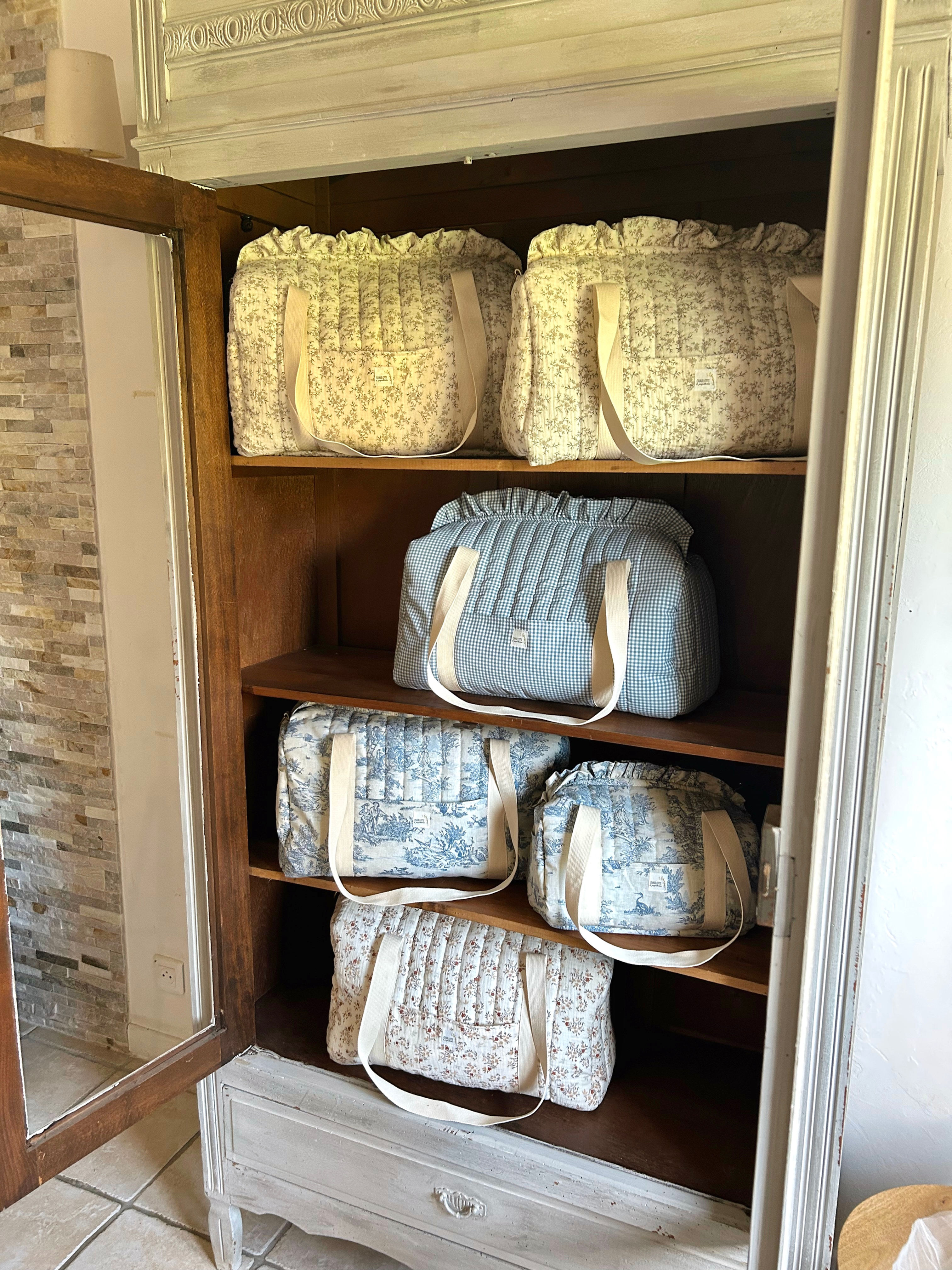 SAC A LANGER VICHY BLEU