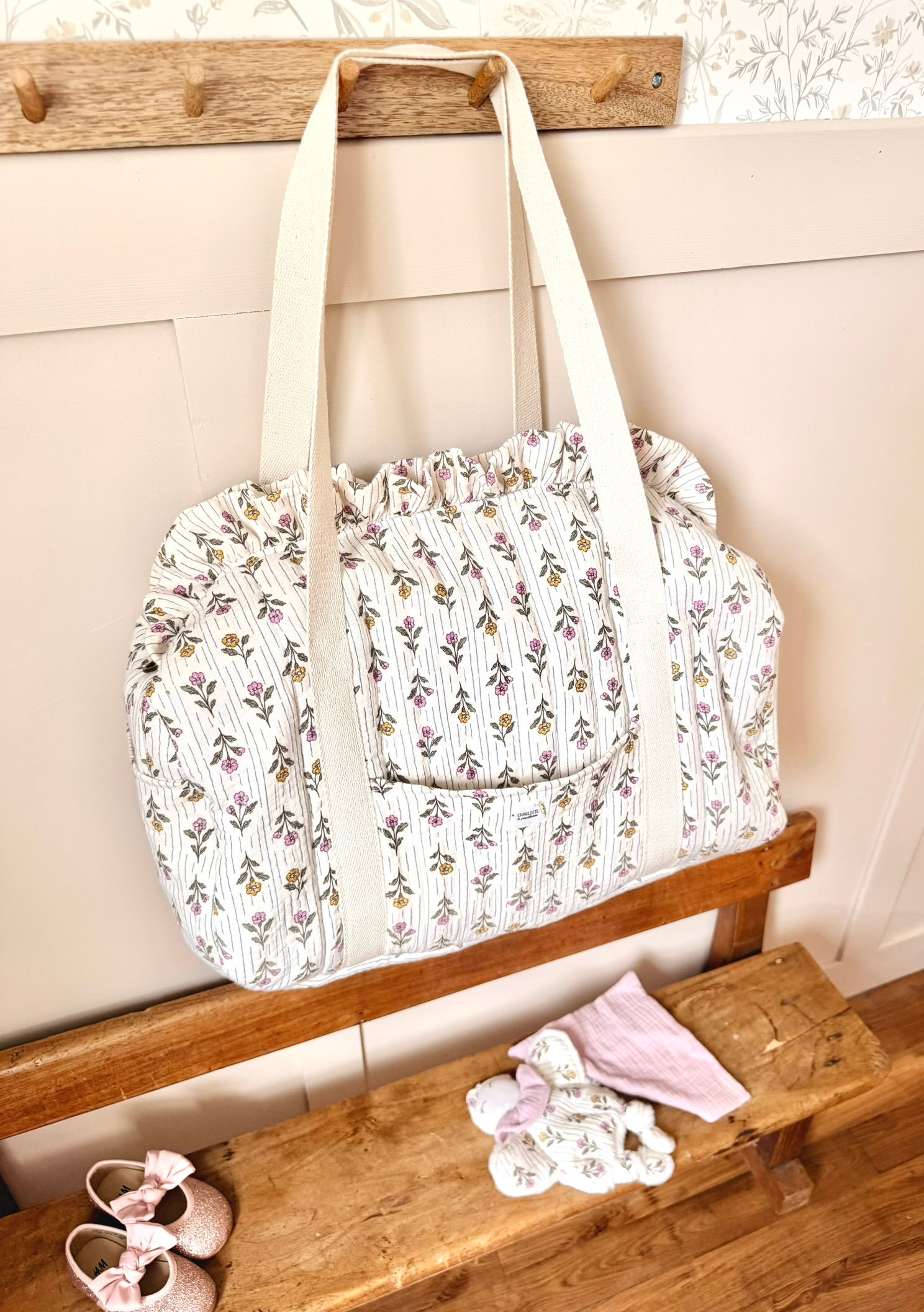 SAC À LANGER RAYé FLEURS