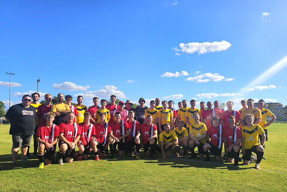 Chinchilla FC Bears and Dalby Tigers senior men's players