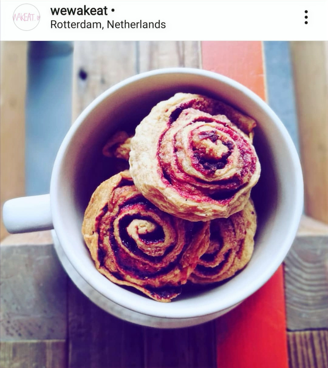 Vegan Pink miso cinnamon buns