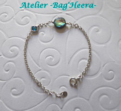 Bracelet Paua et Oxyde bleu