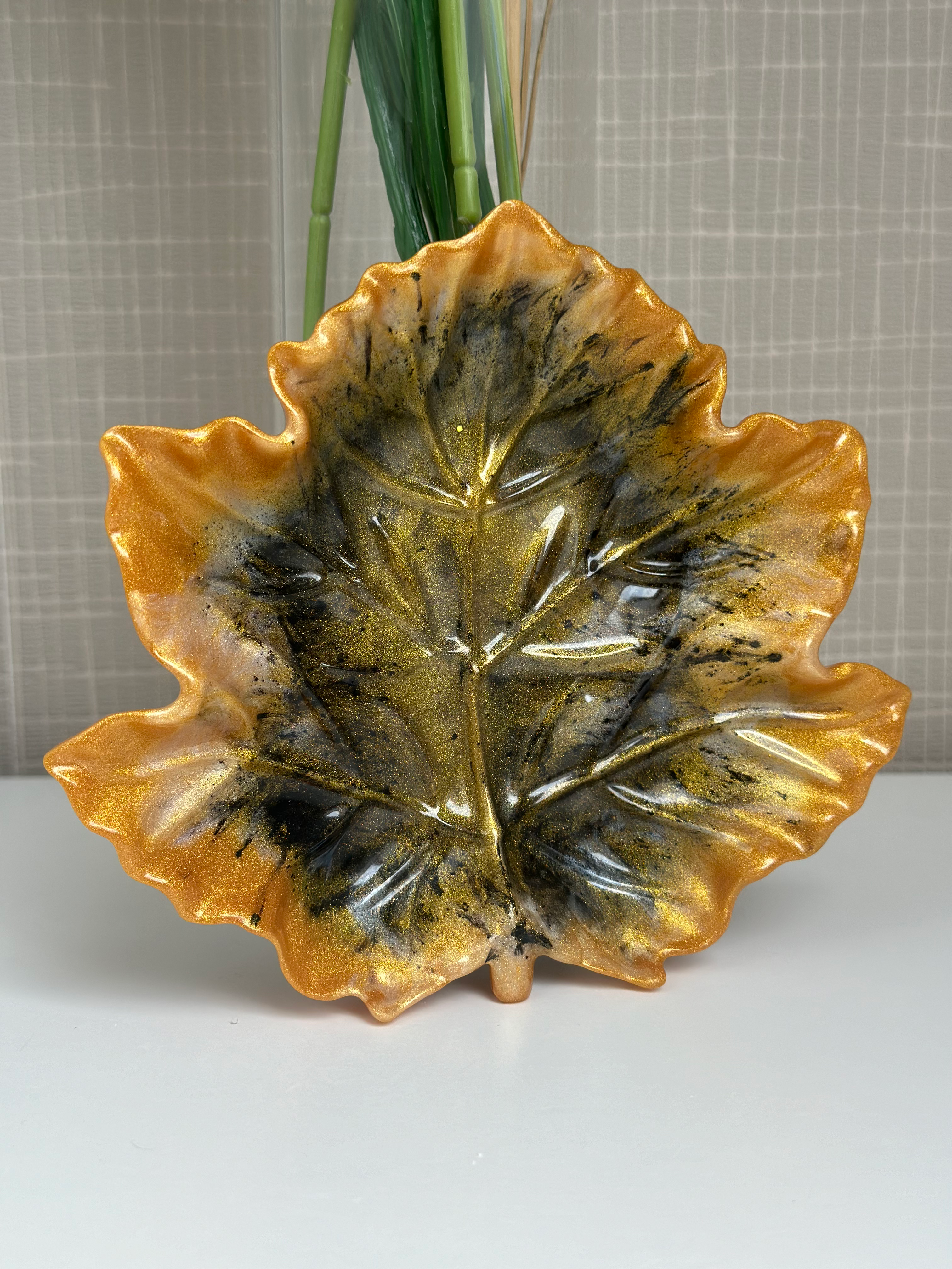 Vide poche feuille orange