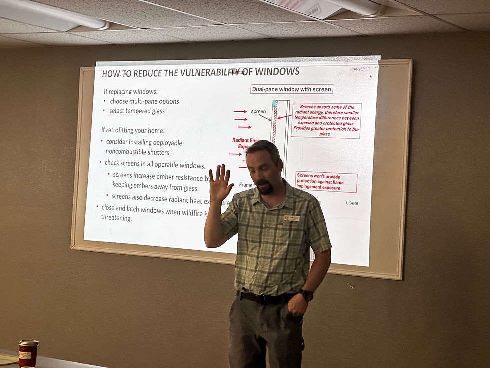 John Rizza presenting home fire mitigation strategies in Collbran, Colorado