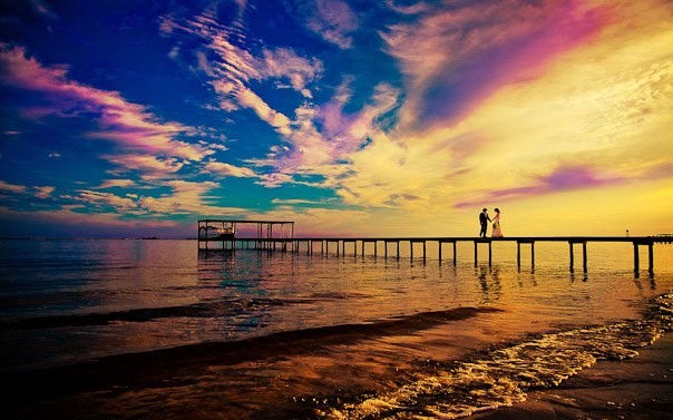 This photo was taken from our dock at sunset.
