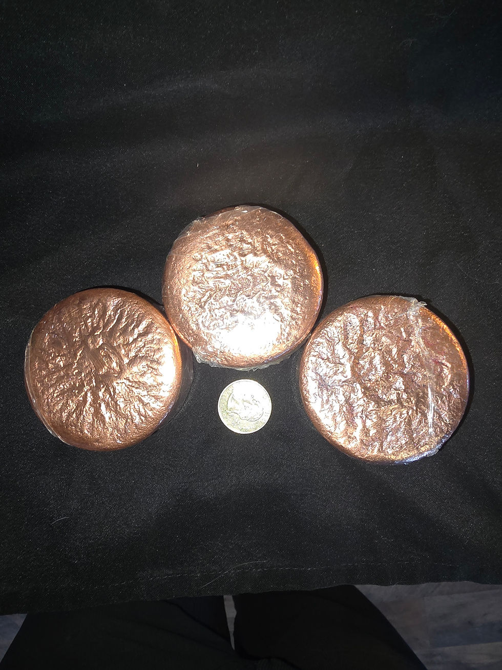 Thumbnail: 3 x 16 oz (1lb - 1 pound - set of three) Hand Poured .999 Copper Round
